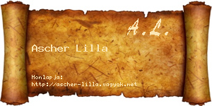 Ascher Lilla névjegykártya